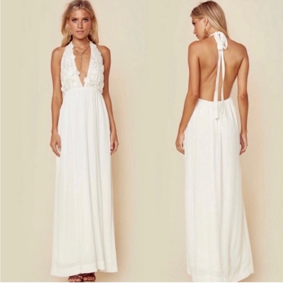 NWT For Love & Lemons Daisy Halter Maxi Dress - Picture 1 of 7